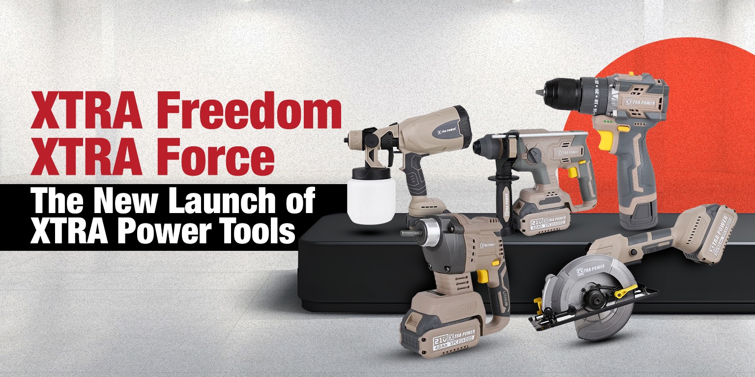 Discover the power of XTRA Freedom and XTRA Force with the new XTRA Power Tools lineup, featuring the XPC-RH-02 Brushless Rotary Hammer, XPC-CV-01 Brushless Concrete Vibrator, XPC-SG-01 Cordless Paint Spray Gun, XPC-DM-12 Brushless Drill, XPC-PL-01 Brushless Polisher, and XPC-CS-01 Brushless Circular Saw.